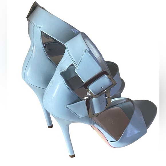 ANDREA Baby Blue Stiletto’s 4 1/2” Heel Double Ankle Strap Women’s Size 7 ECU - Picture 12 of 16
